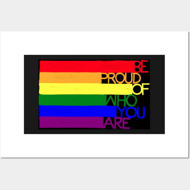 Gay pride rainbow lgbtq with motivational quote concept. Wall Art by Nalidsa